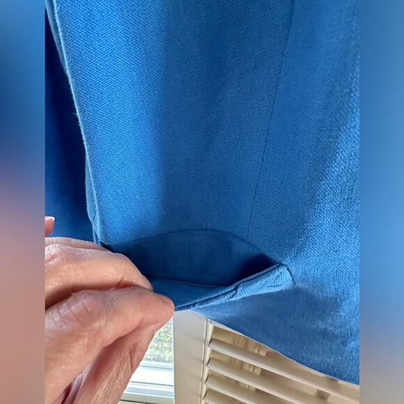 Jason Wu Blazer Cropped Shoulder Pad Linen Blend Blue Braided Detail Large New - Picture 7 of 11